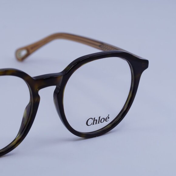 Chloe CH0012O 008 Eyeglasses Dark Havana/Brown 50mm Round Frame - Picture 2 of 11